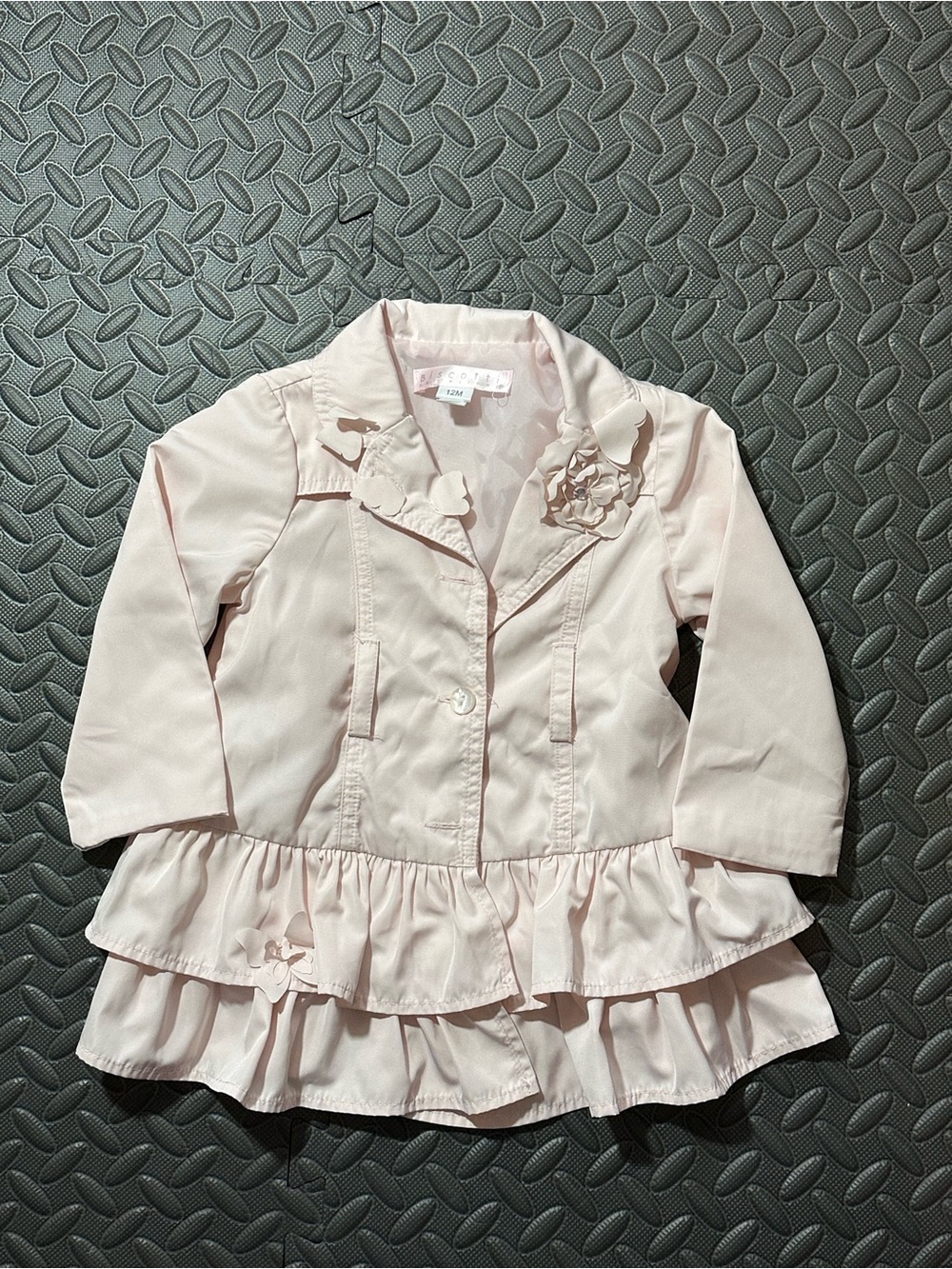 Girls' Light Pink Ruffle Biscotti Jacket